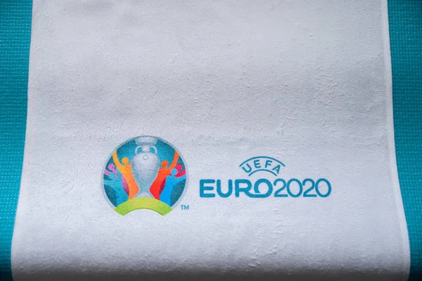 Paryż, Francja, styczeń. 20. 2020: Euro 2020, oficjalne logo, biała przestrzeń do edycji — Zdjęcie stockowe