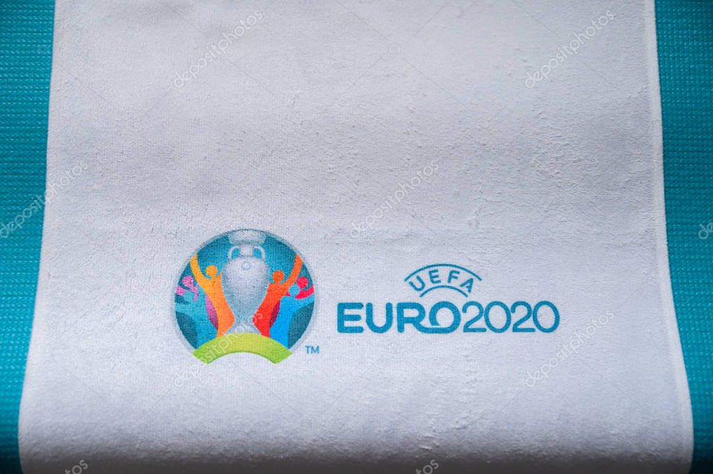 PARIS, FRANCE, JANUARY. 20. 2020: Euro 2020, official logo, white edit space