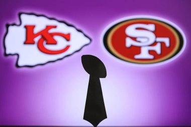 Miami, Florida, Usa, 20 Ocak. 2020: Super Bowl Liv, 54. Super Bowl, Kansas City Chiefs 'e karşı. San Francisco 49 'lular Miami' deki Hard Rock Stadyumu 'nda.