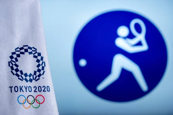 Det er mig, der har sagt det. Det er mig. 14. 2020: Tennis ikon for sommer olympiske spil i Tokyo 2020 - Stock-foto