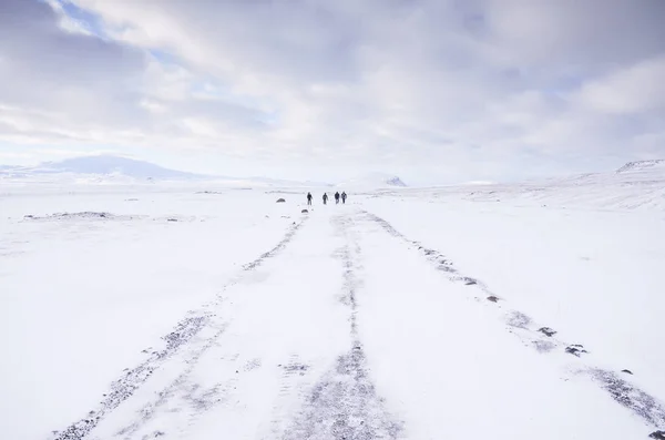 Natura iceland, foto viaggio invernale in neve, avventura, viaggio, escursionismo, montagna . — Foto Stock