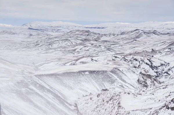 Island natur, vinter resor foto i snö, äventyr, resa, vandring, berg. — Stockfoto