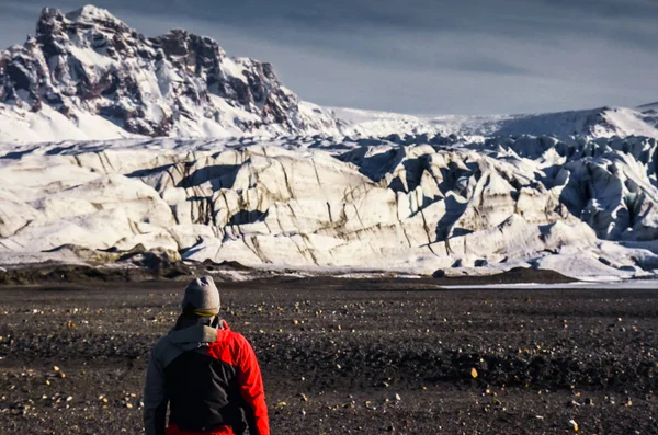 Natura iceland, foto viaggio invernale in neve, avventura, viaggio, escursionismo, montagna . — Foto Stock