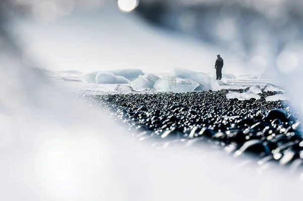 Island natur, vinter resor foto i snö, äventyr, resa, vandring, berg. — Stockfoto