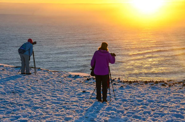 Natura iceland, foto viaggio invernale in neve, avventura, viaggio, escursionismo, montagna . — Foto Stock