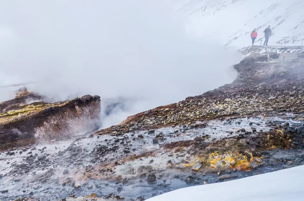 아이슬란드 자연, 겨울 여행 사진 눈, 모험, 여행, 하이킹, 산. — 스톡 사진