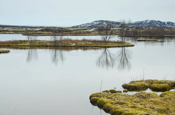 アイスランドの自然、雪の冬の旅行の写真、冒険、旅、ハイキング、山. — ストック写真