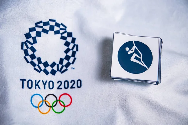 Hej Japan Januar 2020 Sport Klatring Ikon Til Sommer Olympiske - Stock-foto