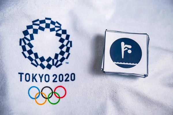 Japan January 2020 Stuping Icon Til Sommer Tokyo 2020 Hvit – stockfoto