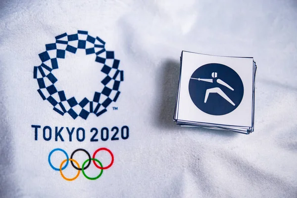 Hej Japan Januar 2020 Fægtning Ikon Til Sommer Olympiske Spil - Stock-foto