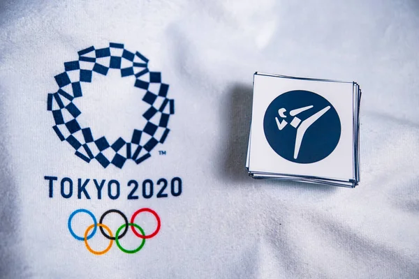 Japan January 2020 Taekwondo Icon Sommer Tokyo 2020 Hvit Bakgrunn – stockfoto