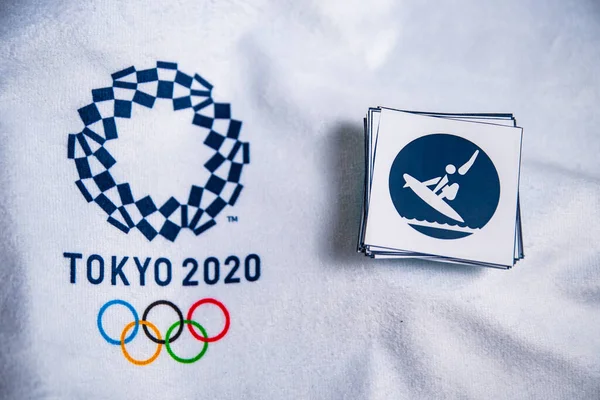Tokyo Japan January 2020 Surfing Icon Pentru Jocul Olimpic Vară — Fotografie, imagine de stoc