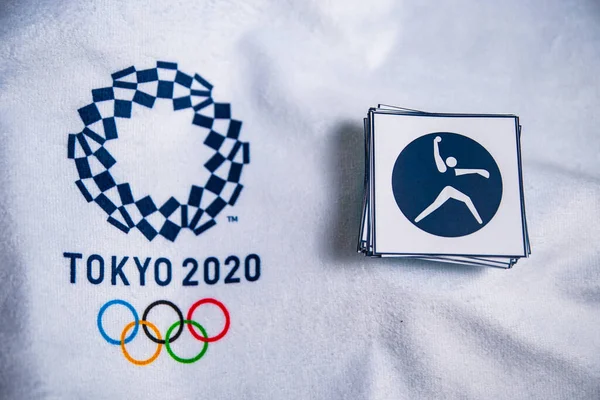 Токио Япония Январь 720 2020 Икона Софтбола Летней Олимпийской Игры — стоковое фото