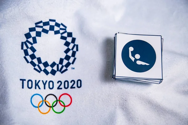 Токио Япония Январь 720 2020 Икона Водного Поло Летней Олимпийской — стоковое фото