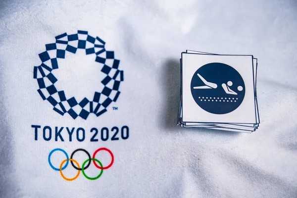 Japan January 2020 Beach Volleyball Icon Sommer Tokyo 2020 Hvit – stockfoto