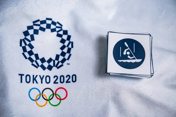 Tokyo Japan January 2020 Canoe Slalom Icon Pentru Jocul Olimpic — Fotografie, imagine de stoc