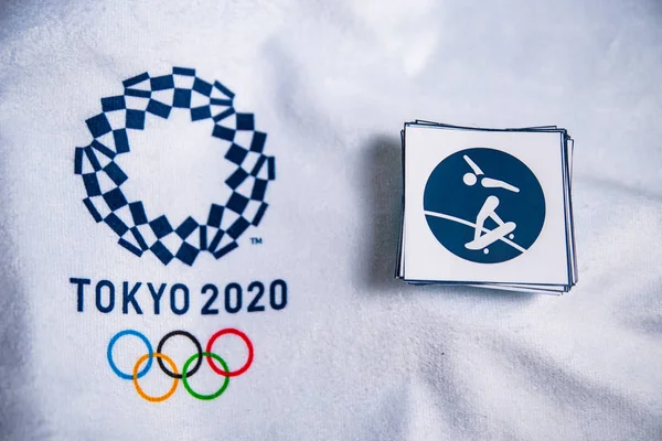 Tokyo Japan January Tahun 2020 Ikon Skateboarding Untuk Olimpiade Musim — Stok Foto