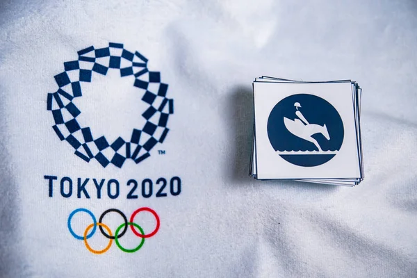 Tokyo Japan January Tahun 2020 Ikon Penunggang Kuda Untuk Olimpiade — Stok Foto