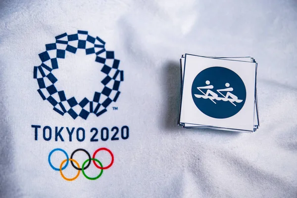 Tokyo Japan January 2020 Rowing Icon Summer Olympic Game Tokyo — Zdjęcie stockowe