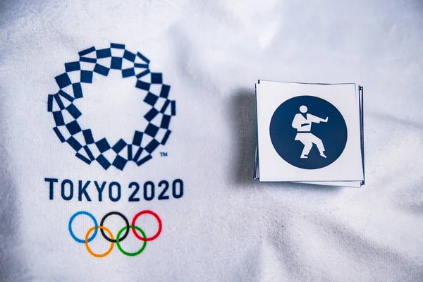 Tokyo Japonya Ocak 2020 Yaz Olimpiyatları Için Karate Kata Simgesi — Stok fotoğraf