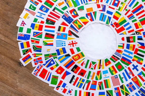 Banderas Todos Los Países Del Mundo Blanco Editar Espacio Fondo — Foto de Stock