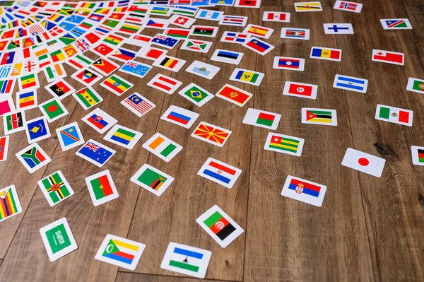 Bandiere Nazionali Tutto Mondo Foto Sfondo Viaggiatori — Foto Stock