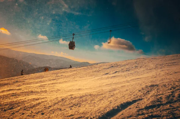 Inverno Estação Esqui Cabine Editar Espaço — Fotografia de Stock