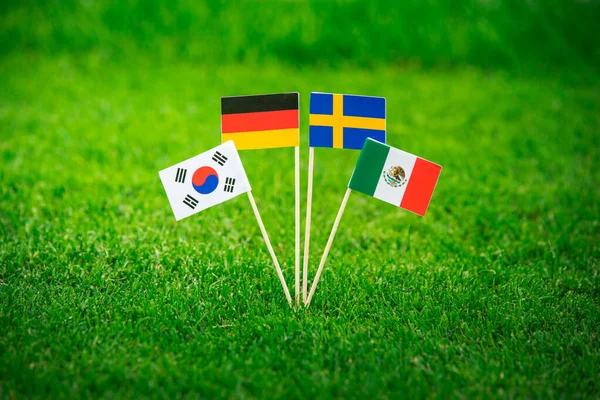 National Flags Germany Mexico Sweden Korea Republic South Korea — Stock Photo, Image