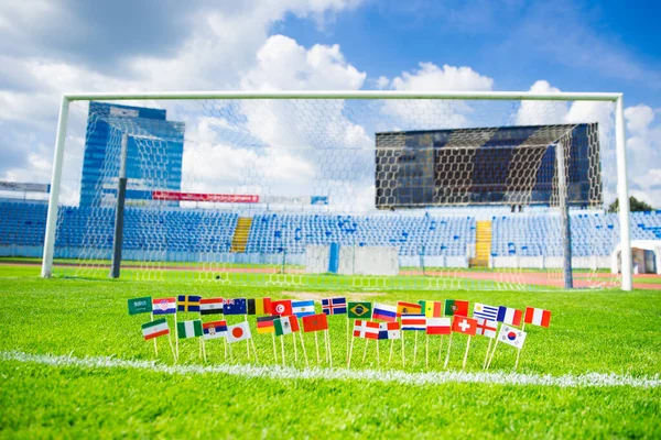 경기장 세계의 국가들 그물등을 배경으로 있습니다 스포츠 — 스톡 사진