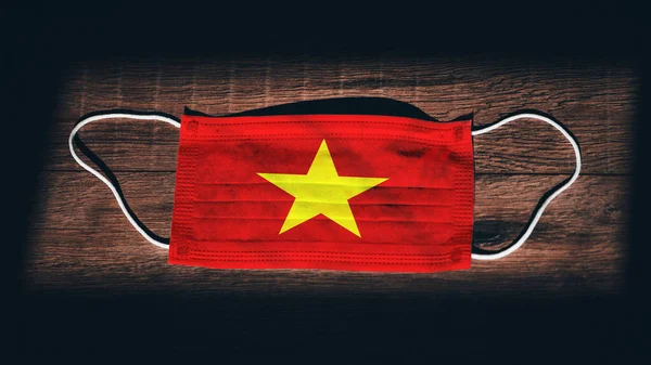Bendera Nasional Vietnam Bidang Medis Bedah Perlindungan Topeng Latar Belakang — Stok Foto