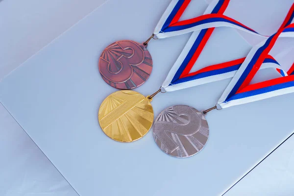 Médaille Bronze Pour 1Ère 2Ème 3Ème Place Photo Sport Espace — Photo