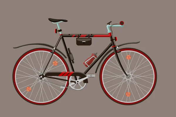 Iluminação Bicicleta Legal Projetado — Vetor de Stock