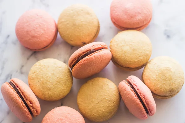 Makronen Leckeres Französisches Dessert — Stockfoto