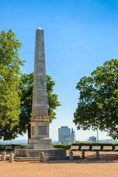 Obelisco Denisovich Sadech Parque Ciudad Con Punto Vista Ciudad —  Fotos de Stock
