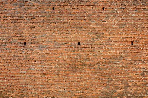 Large Orange Brick Wall Holes Wall — Stock Photo, Image