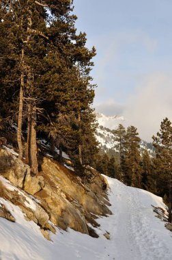 Montgenevre istasyonunda yürümek soğuk ve kar tarafından alınır.