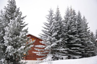 Montgenevre istasyonunda yürümek soğuk ve kar tarafından alınır.