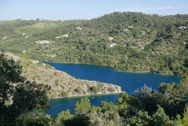 Boat Ride Esparron Lake France Beautiful Region Gorges Verdon — Stock Photo, Image