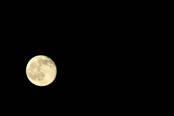 Luna Piena Illuminata Durante Una Notte Estate Buia Astre Vista — Foto Stock