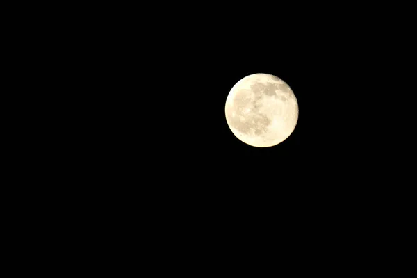 Luna Llena Encendida Una Noche Verano Oscura — Foto de Stock