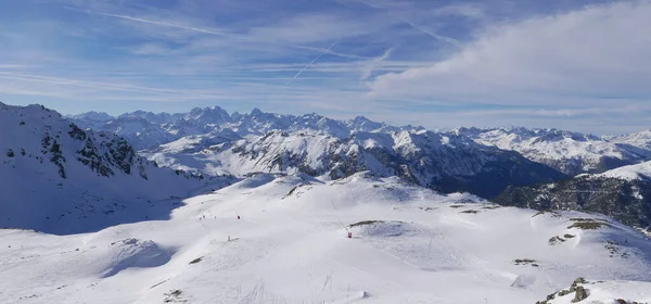 Besneeuwd Landschap Van Montgenvre Hoge Alpen Winter Frankrijk — Stockfoto