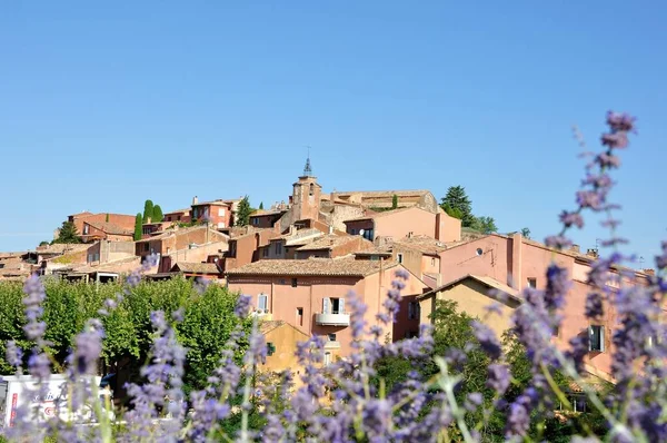 Miejscowość Vaucluse Roussillon Bonnieux Między Winnicą Wioską Francja — Zdjęcie stockowe