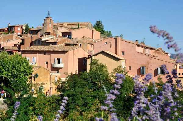 Miejscowość Vaucluse Roussillon Bonnieux Między Winnicą Wioską Francja — Zdjęcie stockowe