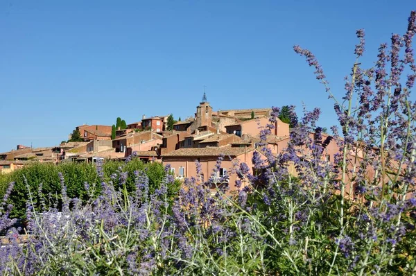 Pueblo Vaucluse Roussillon Bonnieux Entre Viñedo Pueblo Francia — Foto de Stock