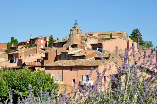 Miejscowość Vaucluse Roussillon Bonnieux Między Winnicą Wioską Francja — Zdjęcie stockowe