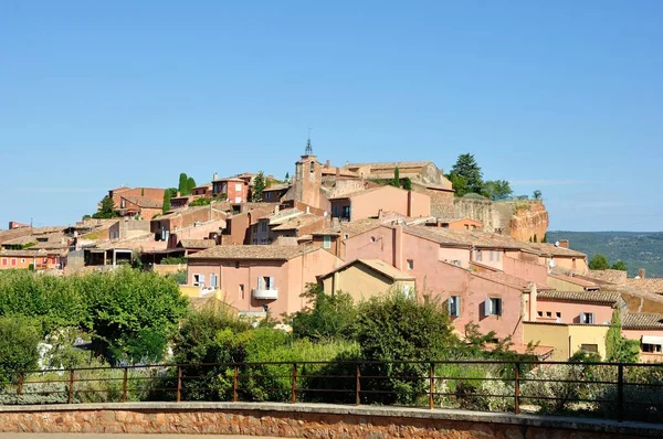 Pueblo Vaucluse Roussillon Bonnieux Entre Viñedo Pueblo Francevillage Vaucluse Roussillon — Foto de Stock