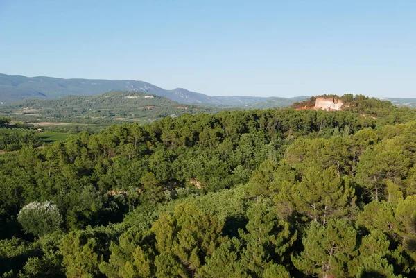 Vuelo Globo Aerostático Vaucluse Sobre Pueblo Rosellón Francia — Foto de Stock