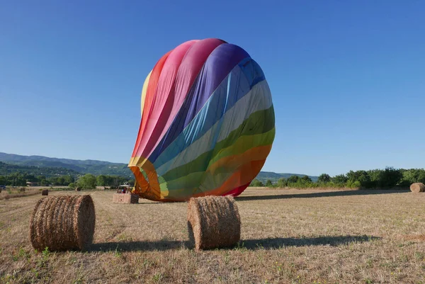 Vol Montgolfière Dans Vaucluse Dessus Village Roussillon France — Photo