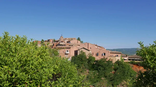 Χωριό Vaucluse Roussillon Και Bonnieux Μεταξύ Αμπελώνα Και Χωριού Γαλλία — Φωτογραφία Αρχείου
