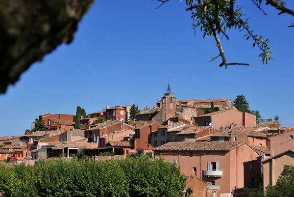 Dorp Vaucluse Roussillon Bonnieux Tussen Wijngaard Dorp Frankrijk — Stockfoto